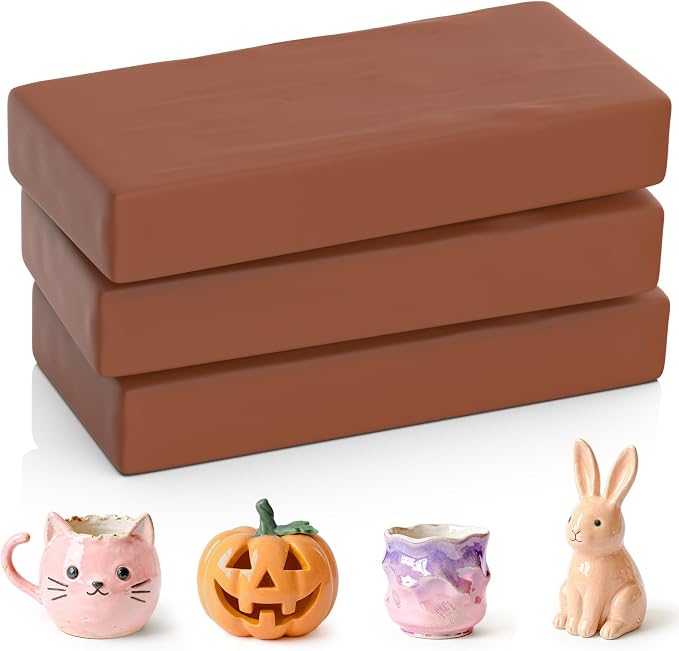 Aujazyble Air Dry Clay - 3.3lbs Terracotta Natural Pottery Clay for Kids, No-Cracking & Self Hardening, Professional Modeling Clay for Pottery Wheel, Sculpting, Arts & Craft Supplies for Classrooms