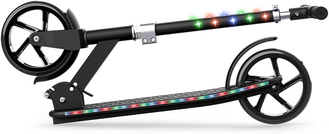 Jetson Jupiter Jumbo 2-Wheel Kick Scooter, Sturdy Wide Deck, Height Adjustable Handlebar, Rear Brake, Easy-Folding Mechanism, 8 inch wheels