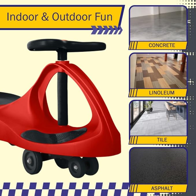 Wiggle Car - Ride on Toy for Ages 3 and Up - Toddler Ride on Toys with no Batteries, Gears, or Pedals Just Twist, Wiggle, and Go by Lil’ Rider (Red)