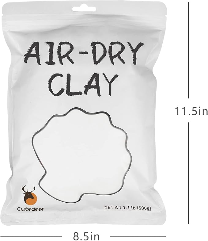 Cutedeer White Air Dry Clay, 3.3lb Foam Modeling Clay, Soft Squishy Molding for Kids Adults, Arts & Crafts Project Slime Supplies(3.3lb - 3 Pack, White)