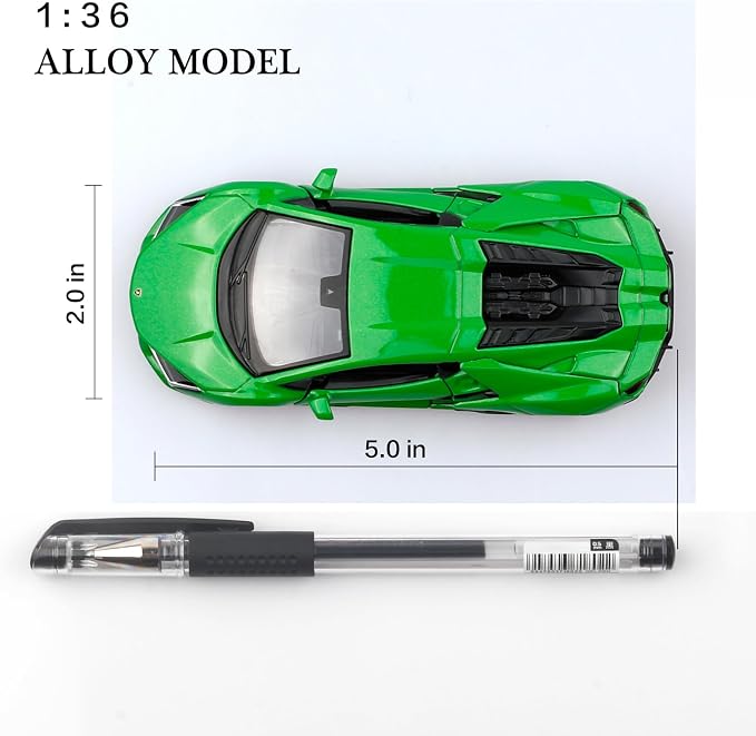 TOKAXI 1/36 Scale Lamborghini Revuelto Diecast Cars Models,Pull Back Vehicles Lamborghini Toy Cars,Cars Gifts for Boys Girls Green