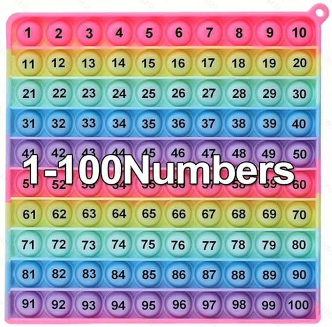 Yadishen Multiplication Table Hundred Board Math Game P0PP Toy, Exercise Children's Logical Thinking,Pop Fidget Toys, Fidget Game Math Manipulatives Kindergarten [1-100 Number Table]