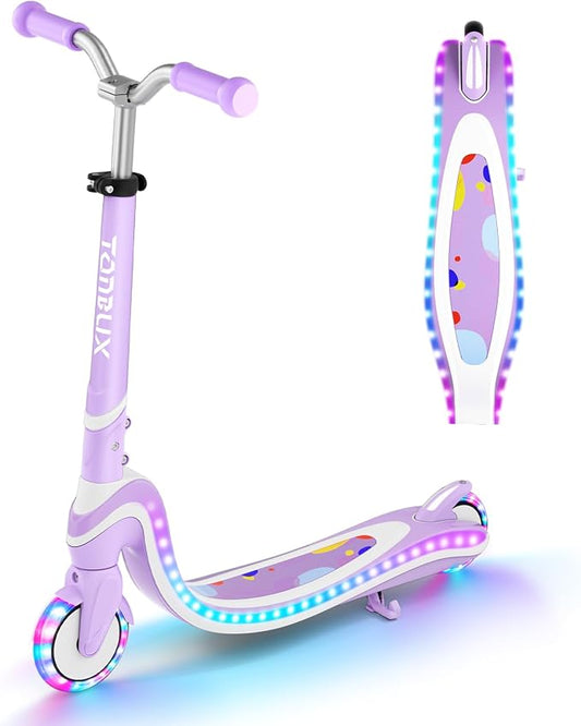 Tonbux Scooter for Kids with Light-Up Wheels & Deck, Adjustable Heights 2 Wheel Kids Scooters for Kids 5-7, Toddler Scooters with 4 Lighting Modes Deck