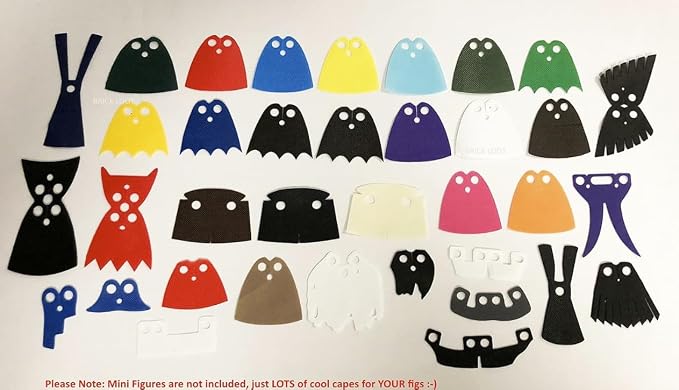 Brick Loot Superhero Capes for Minifigures, 35 Piece Mini Figure Cape Accessory Pack, Durable Fabric, Action Hero Costumes for Building Figures, Compatible with Major Brands, Gift for Kids Ages 6+