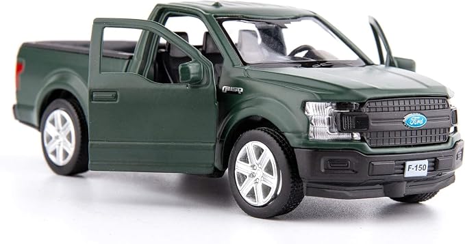 TGRCM-CZ 1/36 Scale Ford F150 Pickup Truck Casting Car Model, Zinc Alloy Toy Car for Kids, Pull Back Vehicles Toy Car for Toddlers Kids Boys Girls (Dark Green)