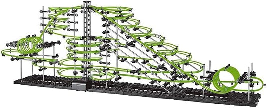 1155pcs Level 3–8 Marble Roller Coaster Kit, 820+ PCS Glow-in-The-Dark Marble Run with Steel Balls – Luminous Rail Maze Building Toys, STEM Construction Set for Ages 14+ & Adults