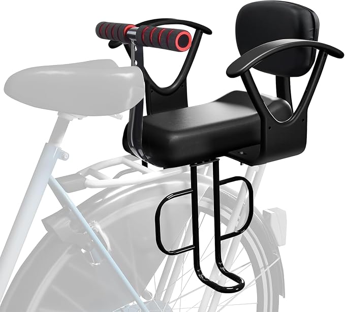 Rear Child Bike Seat, Width Adjustable Toddler & Baby Bike Seat for Adult Bike, Bike Chair for Bicycle, Kids Seat Fits Children 2~6 Years, Supports Up to 55 lbs