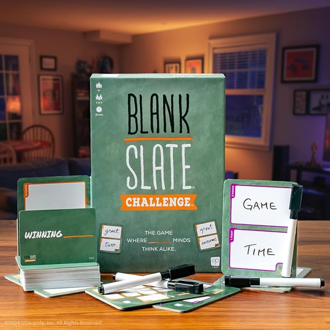 Blank Slate: Challenge, A Fresh Take on The Classic, Creative Word Matching Fun with 150 Word Prompts, Match Words to Score Points & Win, Great Travel Party Game Experience for 2 or 4 Players