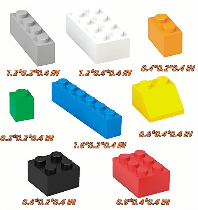 Bulk Building Bricks, Compatible with Lego and All Brands, 8 Sizes and A Variety of Colors to Mix and Match，Random Color (240, Mixed Colors)