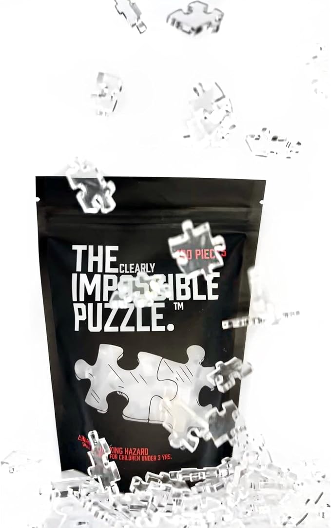 The Clearly Impossible Puzzle 100, 200, 500, 1000 Pieces Hard Puzzle for Adults Cool Difficult Clear Brain Teaser - Difficult Funny for Adults (200 Piece)