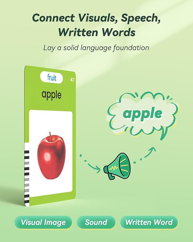 Talking Flash Cards for Toddlers 1-3, Montessori Learning Toys with 224 Words, Pocket Speech Toys for Language Development, Speech Therapy Toys, Children's Sensory Learning, Gifts