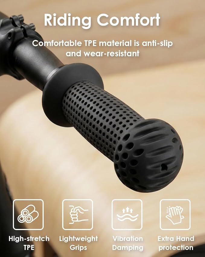 100mm Kids Bike Grips - Bicycle Handlebar Grips with Mushroom Pattern for Kick Scooters, Balance Bikes, and Bikes