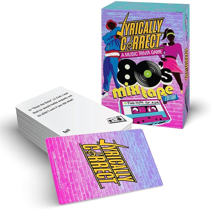 Lyrically Correct '80s Mixtape Edition – ‘80s Music Trivia Card Game for Adults & Families | Hip-Hop, R&B, Funk & Pop Party Game for Game Night