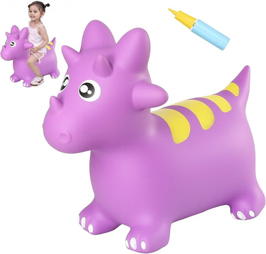 INPANY Bouncy Horse, Dinosaur Hopper Toys for Boys, Gifts Toy for Kid | Eco-Friendly PVC, Low Center Gravity, Cute Cartoon Design, Load 100 Lbs, Learn & Exercise & Active Fun, Gifts for 1-3 Kids