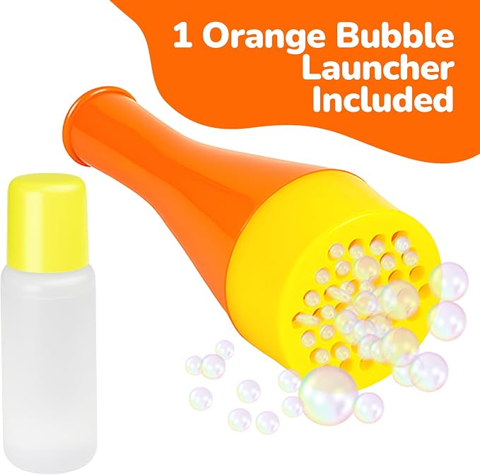 ArtCreativity Mini Blizzard Bubble Blower Set – 4 Pack Blowing Pipe with Bubble Mixture – Colorful Blowing Toys for Kids, Speech Therapy, Bubble Trumpet Set for Outdoor Play and Party Favors
