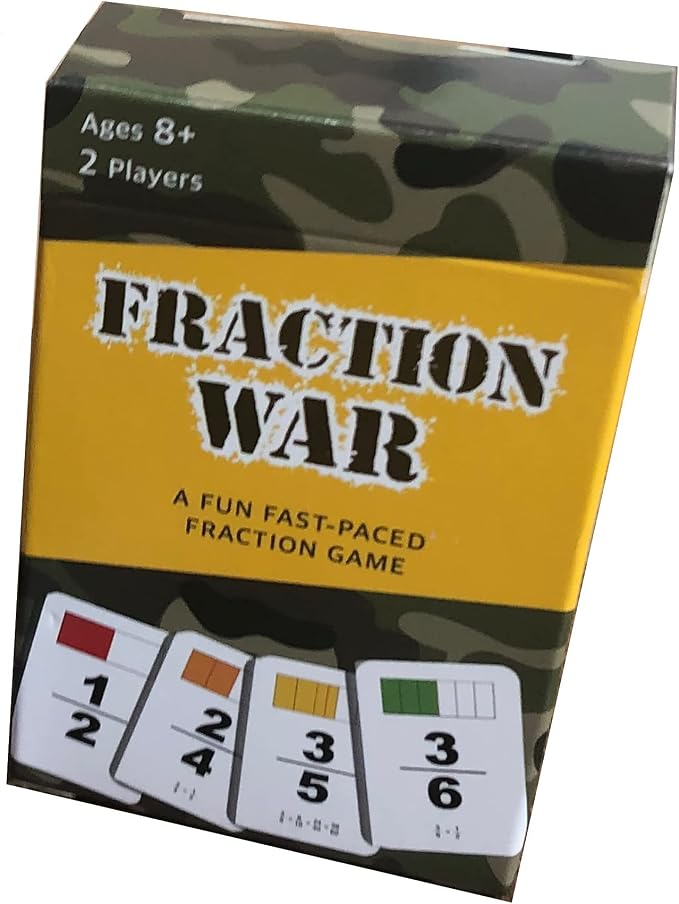 Fraction War Fun Math Game to Learn, Compare and Simplify Fractions for 2nd to 5th Grade (1 Pack) - Standard Edition
