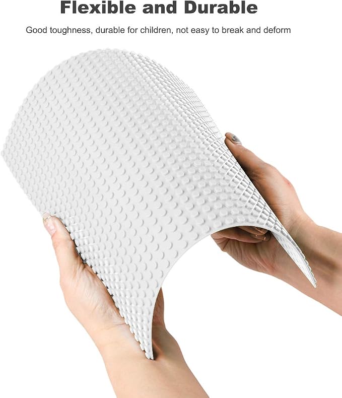 LVHERO Classic Baseplates Building Plates for Building Bricks 100% Compatible with All Major Brands-Baseplate, 10" x 10", Pack of 8 (White)