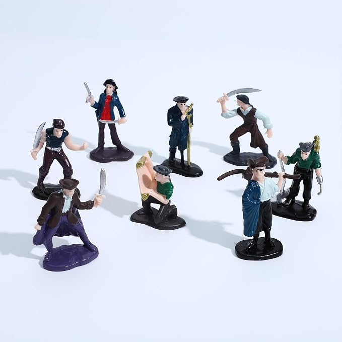 ONEST 8 Pieces Little People Figurines Hand Painted People Action Figures Figures Realistic Detailed Pirate Figurine Model Figures Party Favors Table Decorations