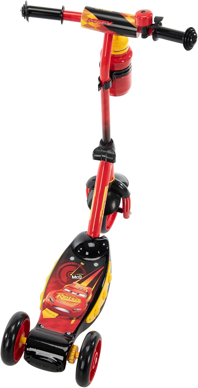 Huffy Toddler 3-Wheel Scooter for Kids, Multiple Colors & Licensed Character Graphics, Ages 3+, Durable Steel Frame, Wide Non-Slip Deck, Stable Lean-to-Steer Design, Light-Up Options, Girls/Boys