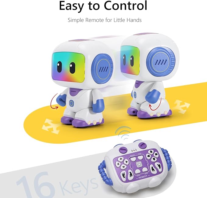 GILOBABY Programmable RC Robot Toy for Kids, Rechargeable STEM Astronaut w/LED Face, Playback Mode, Dancing, Remote Jetpack, Gift for 4 5 6 7 8 Year Old Boys Girls（Purple）
