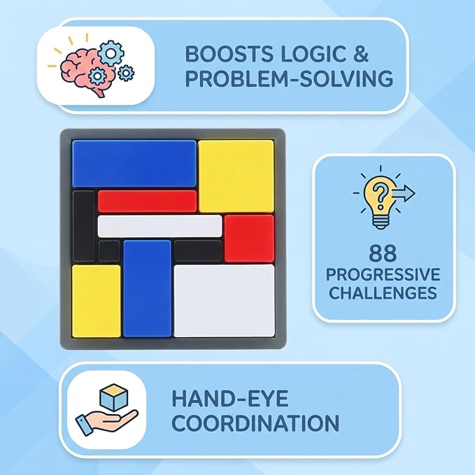 Logic Jigsaw Puzzle, 88 Challenges Brain Teaser Game, Advanced Logic Puzzle Blocks for Cognitive Training, Professional Puzzle Solving Tool with Logical Thinking Exercises
