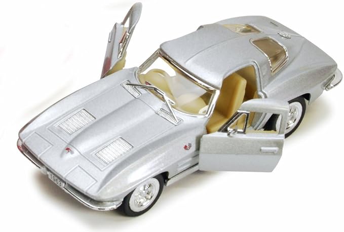 KiNSMART - 1963 Chevy Corvette Stingray 1:36 Scale 5" Die Cast Metal Model Toy Classic Toy Car (4 Set)