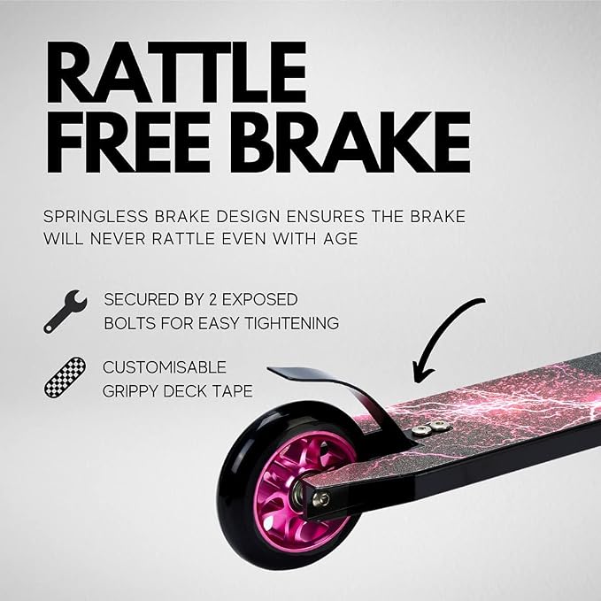 BOLDCUBE Deluxe Stunt Scooter for Boys and Girls Ages 8-12 Years | Anodized Finish | 4 Bolt Clamp | Marbled Grips | 7+ yrs