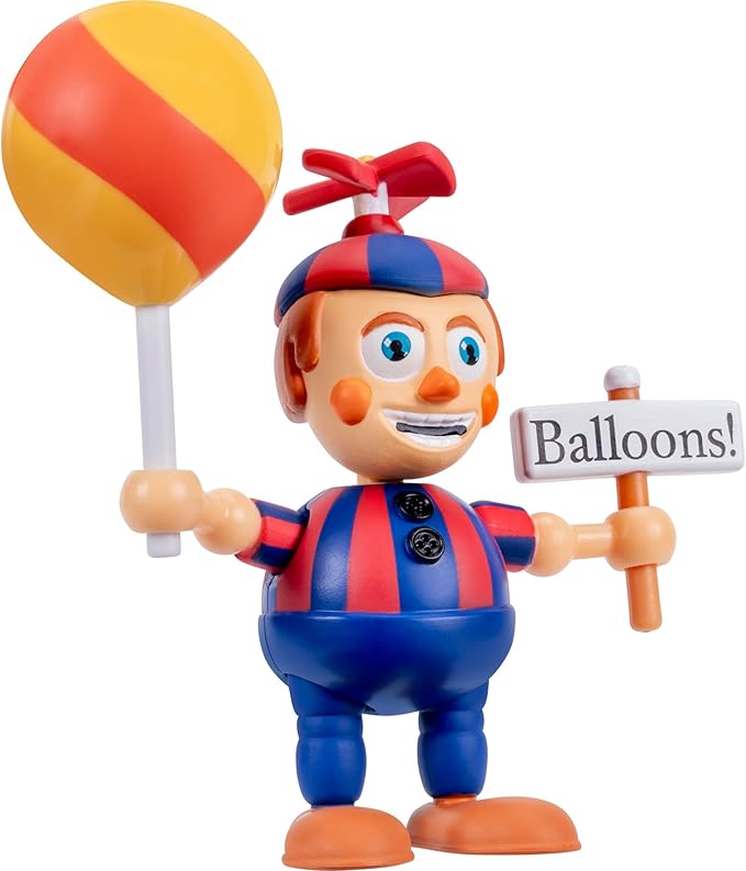 Jazwares Five Nights at Freddy’s Balloon Boy - 2.5-Inch Articulated Figure and Glow-in-The-Dark Eyes Plus 2-Inch Crying Child Figure