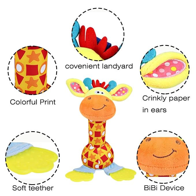 Baby Rattles Toys for 0-6-12 Months, Newborn Shaker Sensory Toys for 3-12 M