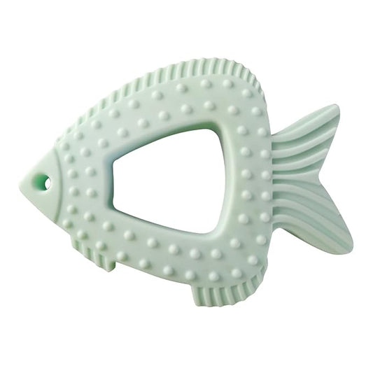Baby Teether 3 M+,Sensory Chew Toys for Kids,Funny Fish Teething Toy | Food Grade Silicone BPA-Free,Durable,Green,1 pack