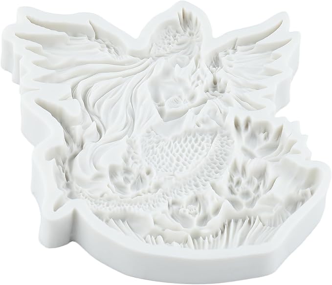 Mermaid Polymer Clay Molds Angel Mermaid Seashell Flower Silicone Mold for Jewelry Making Epoxy Resin Casting Air Dry Polymer Clay Craft