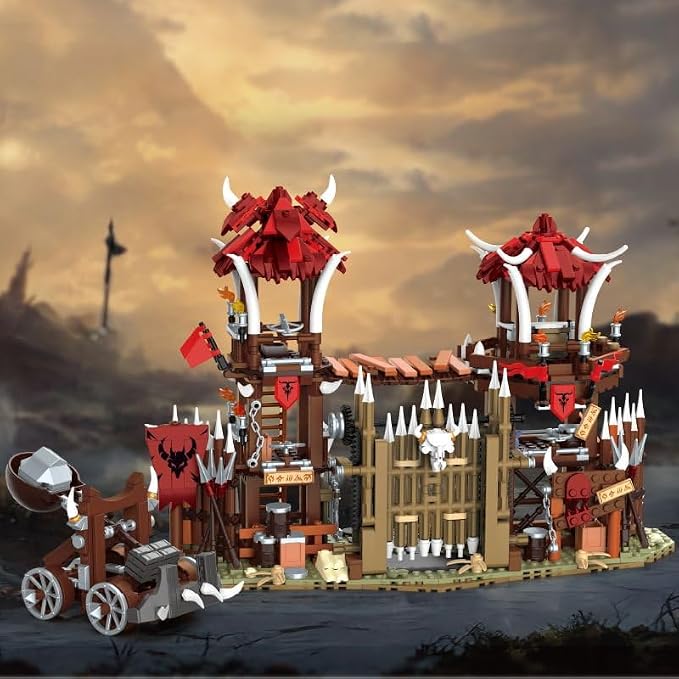 Medieval Bonefire Gate Building Bricks Set,Middle Building Set House Building Block Toy, Living Room Decorations,Collectible Display Set for Adults1279pcs