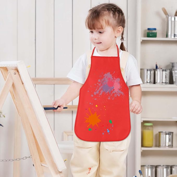 KUUQA 16/24/30/36/40Pcs Kids Apron Painting Aprons for Kids, Kids Paint Apron Art Smock for Classroom Painting Party Supplies