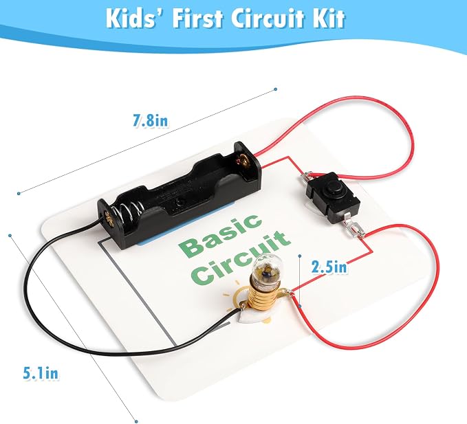 20 Sets STEM Electric Circuit Kit for Kids Age 8-12, Bulk Science Light Bulb Experiments Simple Basic Circuits, Class Projects 2nd 3rd 4th Grade Activities, Classroom Circuit Board Building Kits