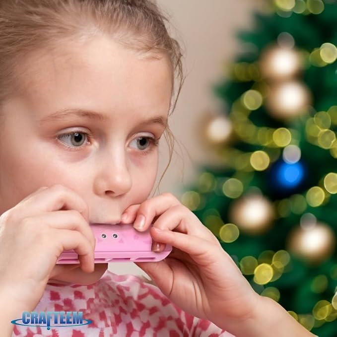 Crafteem Color Blues Harmonica, Key of C for Kids, Children, Toddler and Beginners,10 Hole 20 Tones Musical Instrument Toy Gift