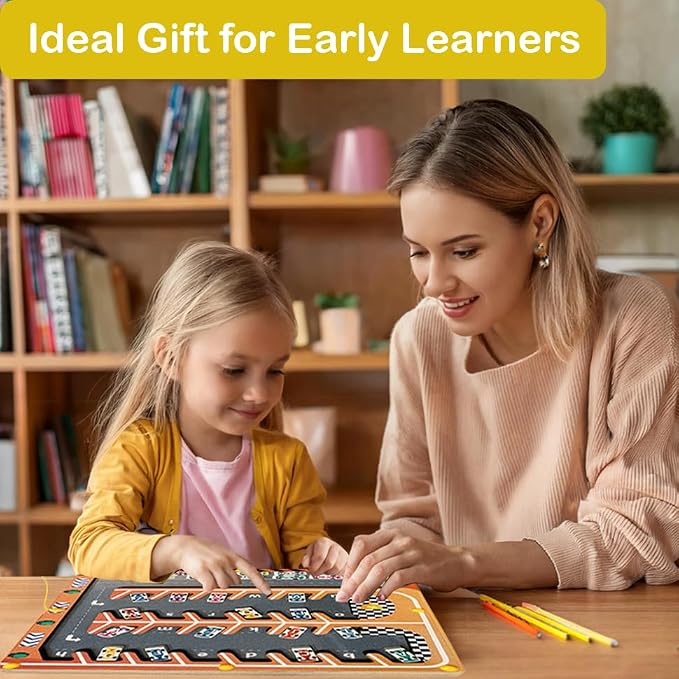 Magnetic Alphabet Maze, Montessori Toy for ABC Learning, Fine Motor Development and Problem-Solving Skills, Ages 3 4 5 6 Years
