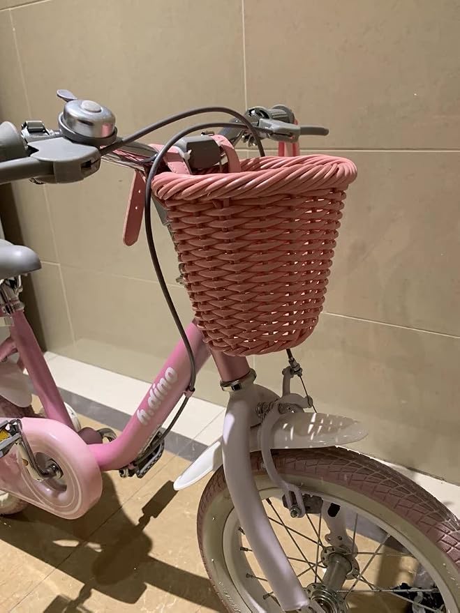 MEGHNA Woven Mini Bike Basket for Kid Bike Handlebar Bike Basket for Girl Boy for Scooter, Multi-Colors