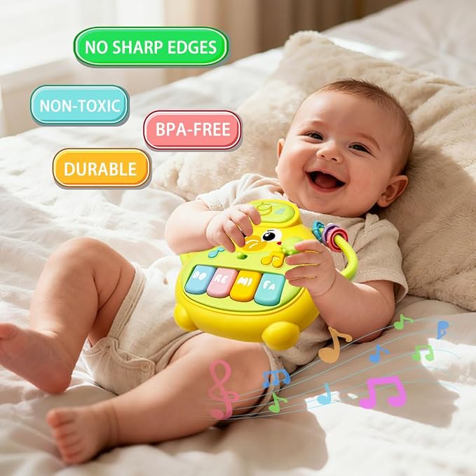 Cute Elephant Piano for Baby Musical Toys 18M+, Early Learning Light up Music Keyboard Infant Toy Perfect Christmas Birthday Gifts for Boy & Girl Age 2 3 Years Old (Cute Elephant)