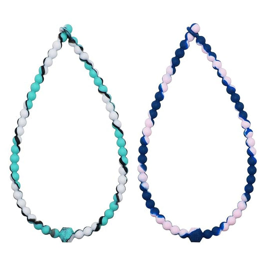 Chew Necklaces for Sensory Kids, 2 Pack Chewy Necklace Sensory to Reduces Anxiety and Stress, Integrated Safety Design Teething Necklace for Baby, BPA Free