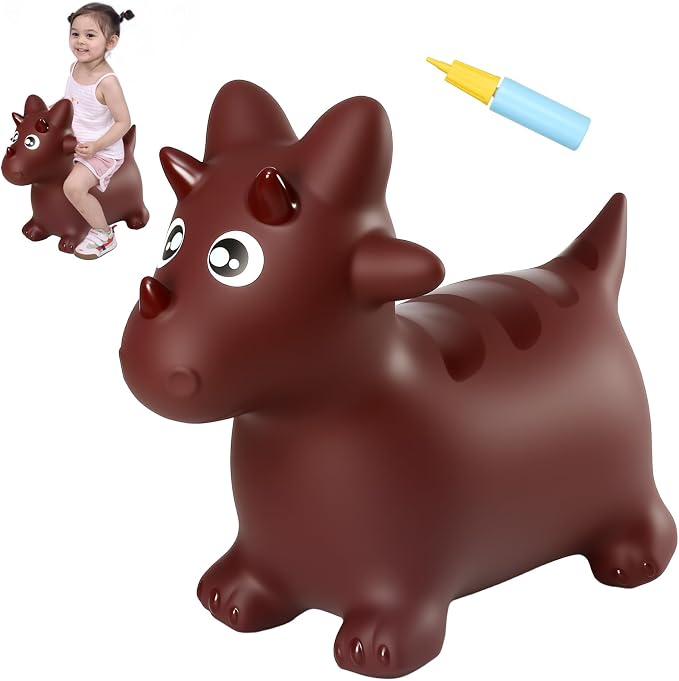INPANY Bouncy Horse, Dinosaur Hopper Toys for Boys, Gifts Toy for Kid | Eco-Friendly PVC, Low Center Gravity, Cute Cartoon Design, Load 100 Lbs, Learn & Exercise & Active Fun, Gifts for 1-3 Kids
