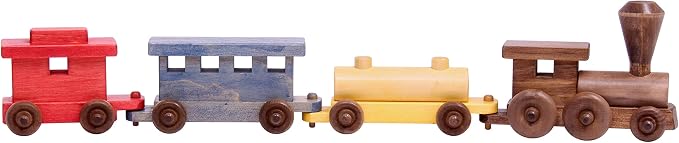 Wooden Train Toy Play Set - 24" Long - CPSIA-Approved Finish (Circus Splash)