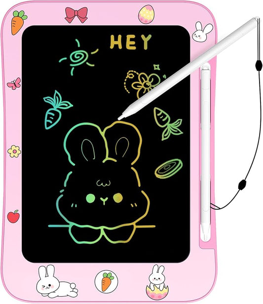 Easter Basket Stuffer Genialba LCD Writing Tablet for Kids, Colorful Screen Drawing Board for 3-7 Year Old Boys & Girls - Educational Toys Easter Gifts for Kids (Rabbit)
