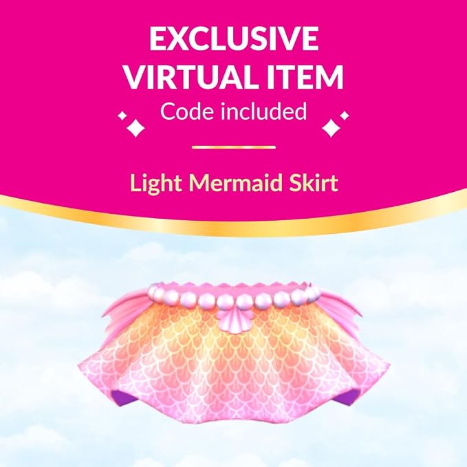 Royale High 3” Light Mermaid Fashion Doll - 1 Figure with 9 Fashion Accessories - Virtual Item Code Included - Series 3 - Ages 5+