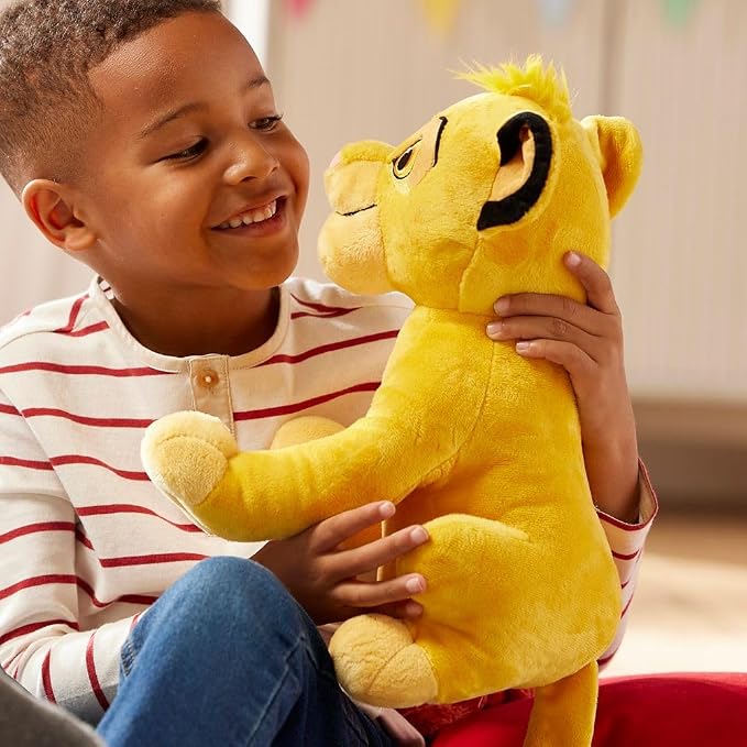 Disney Store Official Simba Medium Soft Toy for Kids, Cuddly Character with Fuzzy Texture and Embroidered Details, Furry Mane and Tail Tuft, Disney Plushy Suitable for All Ages