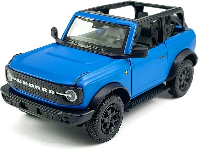 2-Door Convertible Bronco Badlands Model Car 1/36 Scale Diecast Toy Cars Metal Alloy Children’s Vehicles, Pull Back Doors Open, Mens Collection, Kids Toys for Boys Gifts, Cake Topper Home Décor, Blue