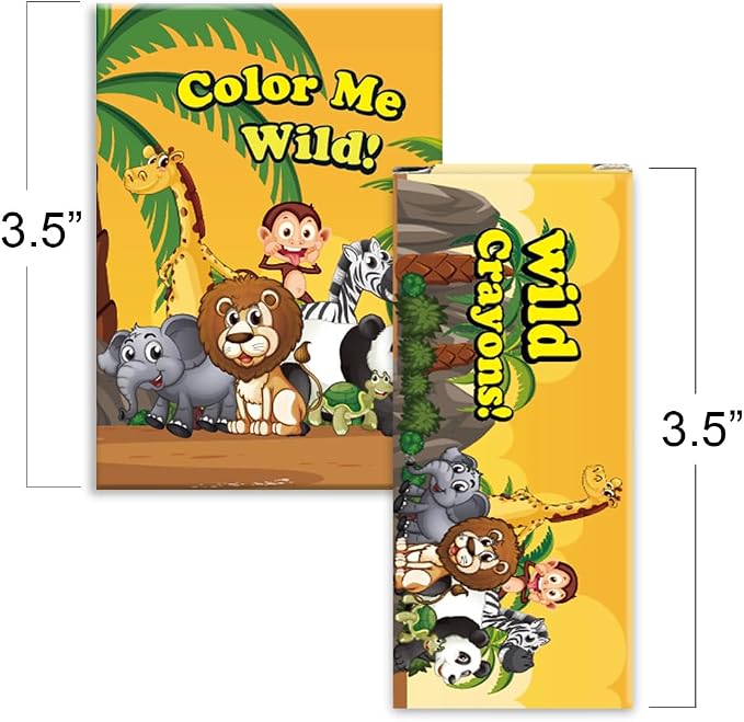 ArtCreativity 12 Pack Zoo Animal Mini Coloring Books for Kids with 12 Crayon Packs – Jungle Safari Party Favors, Wild One Birthday goodie bags stuffers, Classroom Prizes, Activity Set for Toddlers