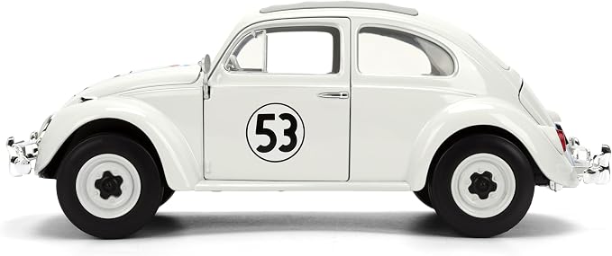 Jada Herbie The Love Bug Volkswagen Beetle Hollywood Rides 1:24 Die-Cast Vehicle with Tire Rack Toys