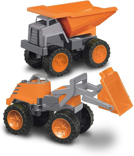 American Plastic Toys APT-77750 Mega Construction Set Dump Truck and Loader