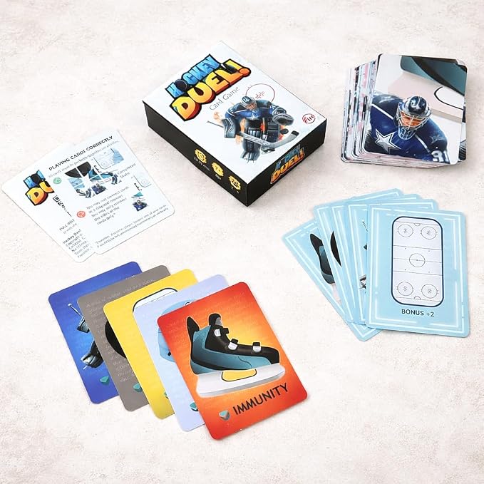 Hockey DUELl! Card Game – Fast-Paced Puzzle & Strategy Game for Kids, Teens & Adults | 2–4 Players or Team Play | Ages 7+ | Youth Ice Hockey to NHL-Inspired Sports Family Game Night Fun.