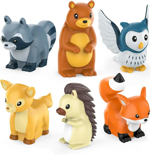 Tub Works® Woodland Animals Watertight Baby Bath Toys, 6 Pack | Sealed, No Hole Bath Toys Design Keeps Moisture Out | Soft, Squeezable & Float on Water | Easy-Grip Toddler Bath Toy Set for Kids Bath